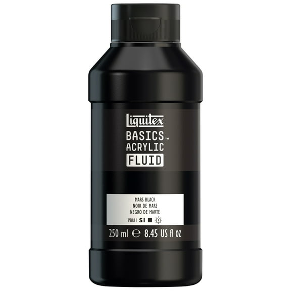 Liquitex Basics Acrylic Fluid Paint - Mars Black, 250 ml