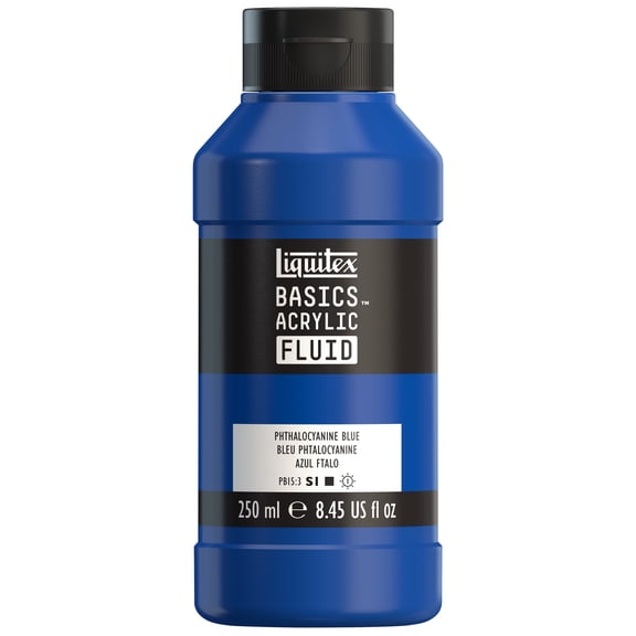 Liquitex Basics Acrylic Fluid Paint - Phthalocyanine Blue, 250 ml