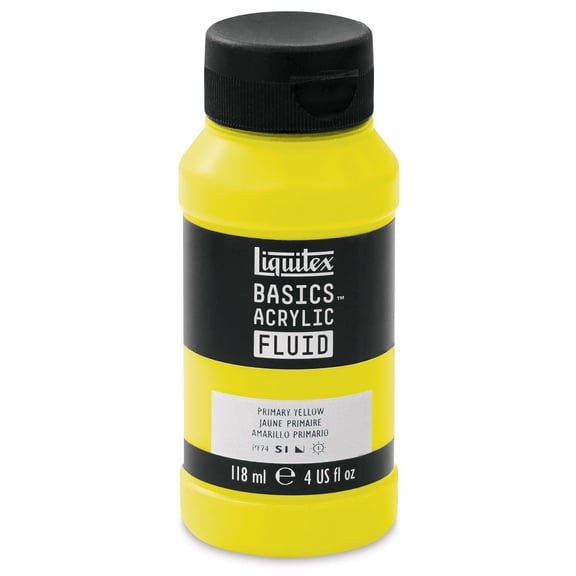 Liquitex BASICS Acrylic Fluid, 118 mL Bottle, Primary Yellow