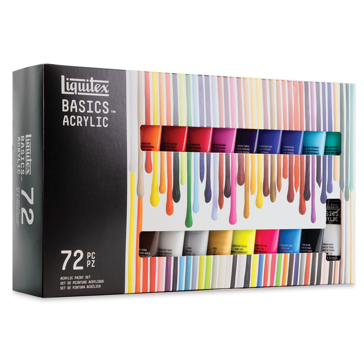  Liquitex BASICS Acrylic Paint Set, 5 x 75ml (2.4-oz