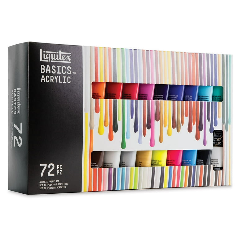 Liquitex Basics Acrylic Set - Set of 72, Assorted Colors, 0.74 oz, Tubes 