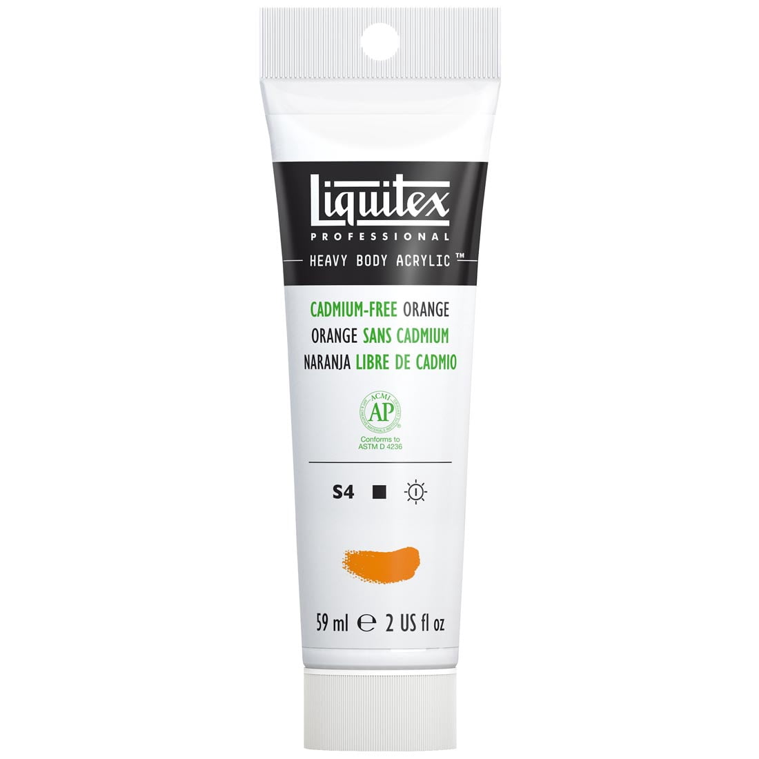 Liquitex Professional Heavy Body Acrylic Paint, 59 mL Tube, Cadmium Free Orange