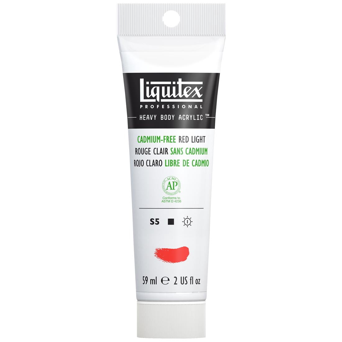 Liquitex Professional Heavy Body Acrylic Paint, 59 mL Tube, Cadmium Free Red Light
