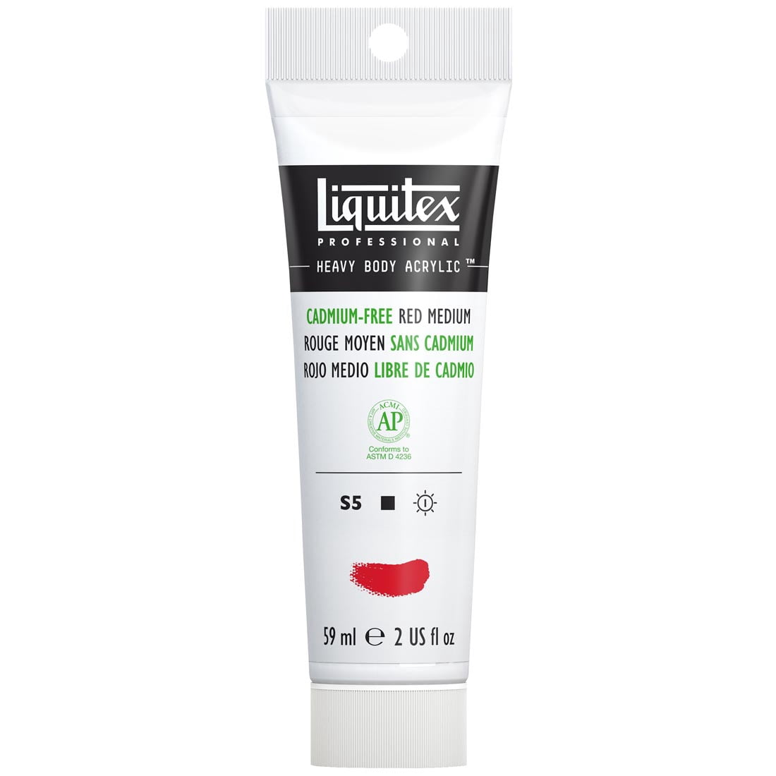 Liquitex Professional Heavy Body Acrylic Paint, 59 mL Tube, Cadmium Free Red Medium