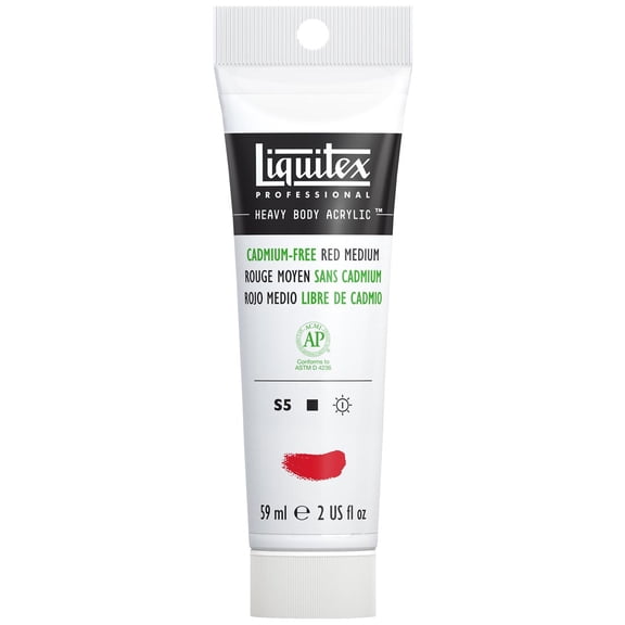 Liquitex Professional Heavy Body Acrylic Paint, 59 mL Tube, Cadmium Free Red Medium