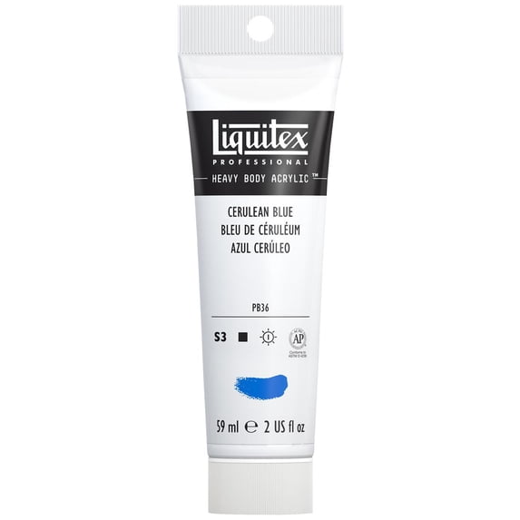 Liquitex Professional Heavy Body Acrylic Color, 2 oz. Tube, Cerulean Blue