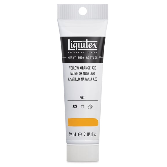 Liquitex Heavy Body Artist Acrylics - Yellow Orange Azo, 2 oz Tube