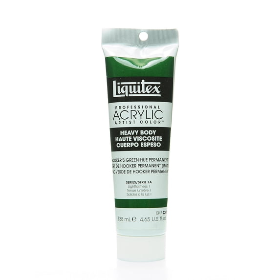 Liquitex Heavy Body Professional Artist Acrylic Colors, 4.65 Oz, Hooker's Green Hue Permanent, Pack Of 2