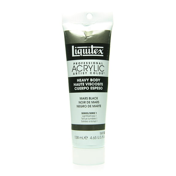 Liquitex Heavy Body Professional Artist Acrylic Colors, 4.65 Oz, Mars Black, Pack Of 2