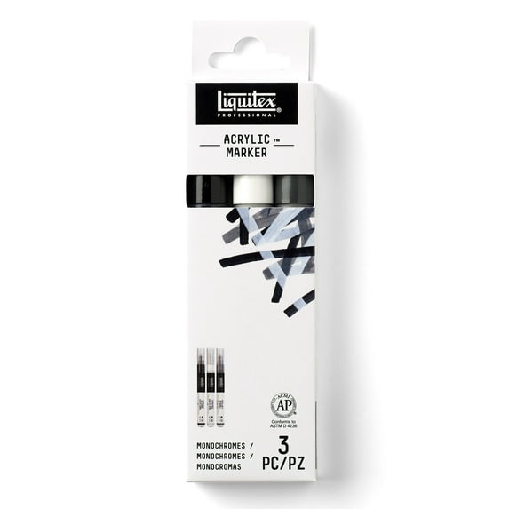 Liquitex Paint Marker Set, 3-Colors, 30ml Jars, Essentials