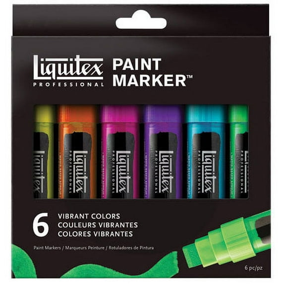 Liquitex Paint Marker - Set of 6, Fluorescent Colors, 2mm Tip