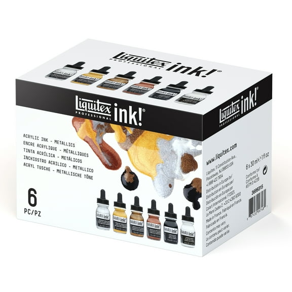 Liquitex Pro Ink! Metallic Set, 6-Colors