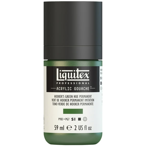Liquitex Professional Acrylic Gouache, 59ml, Hookers Green Hue Permanent