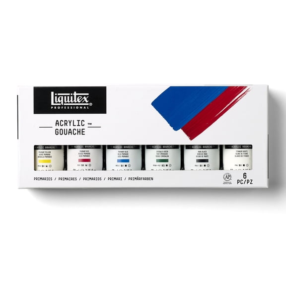 Liquitex Professional Acrylic Gouache, Set, 6-Colors, 59ml, Primaries