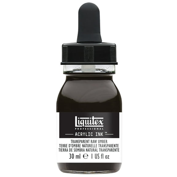 Liquitex Professional Acrylic Ink, 30ml Jar, Transparent Raw Umber
