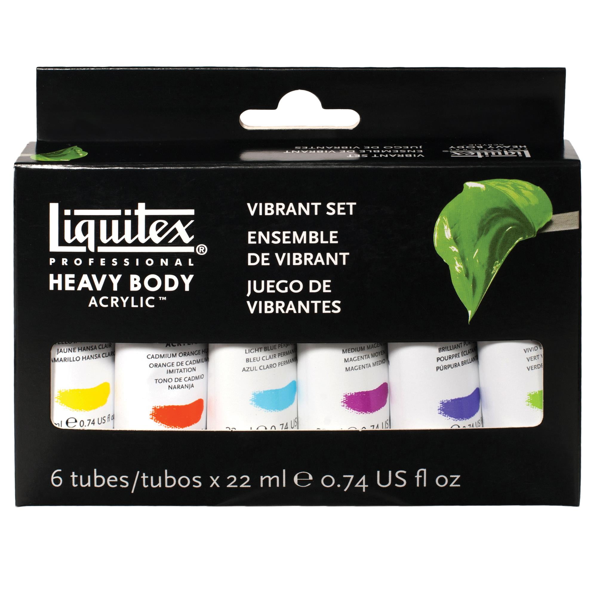 Liquitex Professional Heavy Body Acrylic Paint, 6 x 22ml (0.74-oz), Vibrant  Colors Set