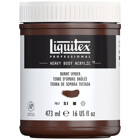 Liquitex Professional Heavy Body Acrylic Color, 16 oz., Burnt Umber