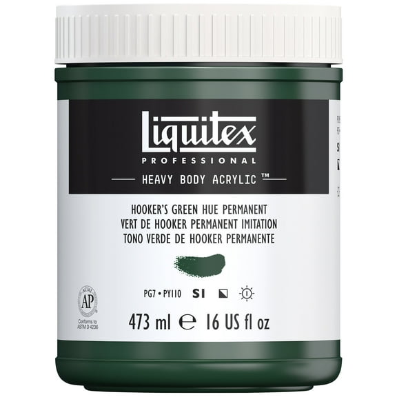 Liquitex Professional Heavy Body Acrylic Color, 16 oz., Hooker's Green Hue Permanent