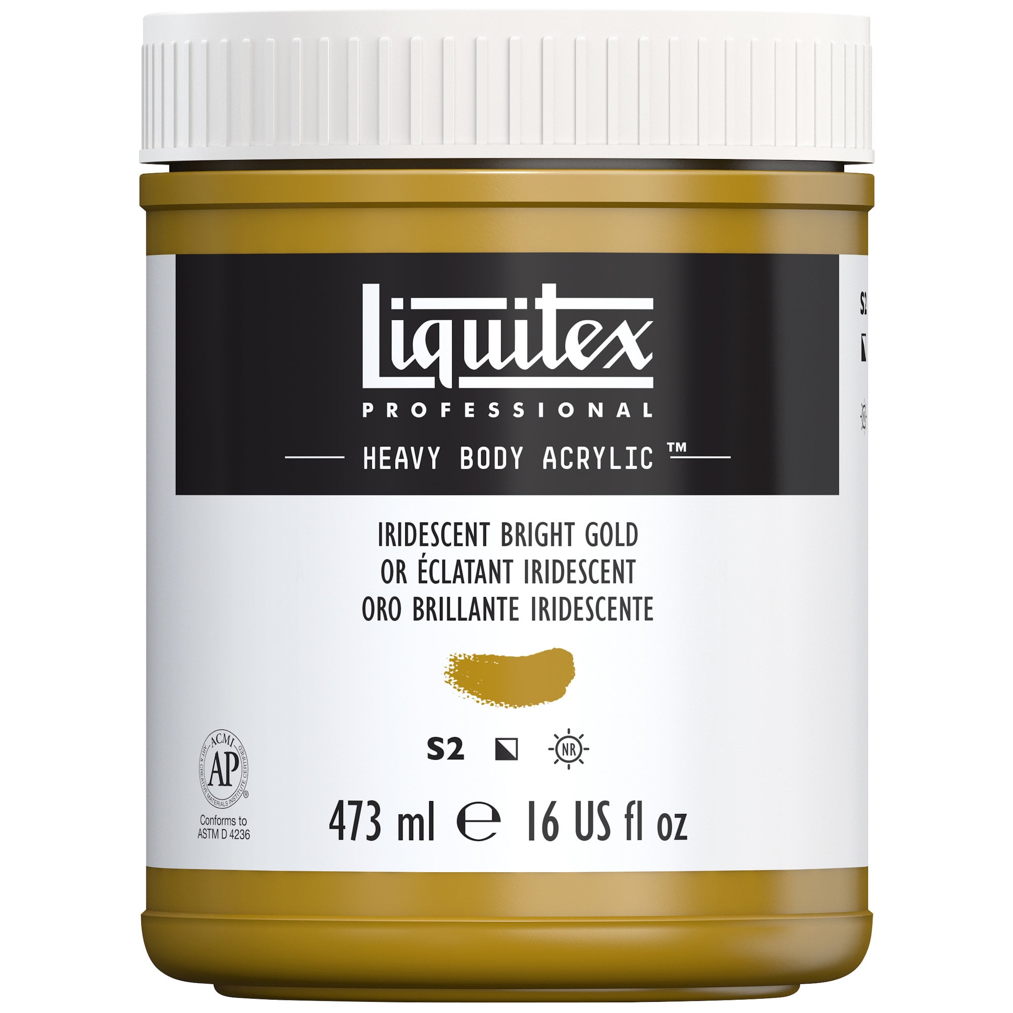 Liquitex Professional Heavy Body Acrylic Color, 16 oz., Iridescent Bright Gold