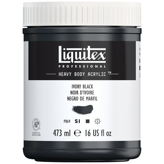 Liquitex Professional Heavy Body Acrylic Color, 473ml, Ivory Black