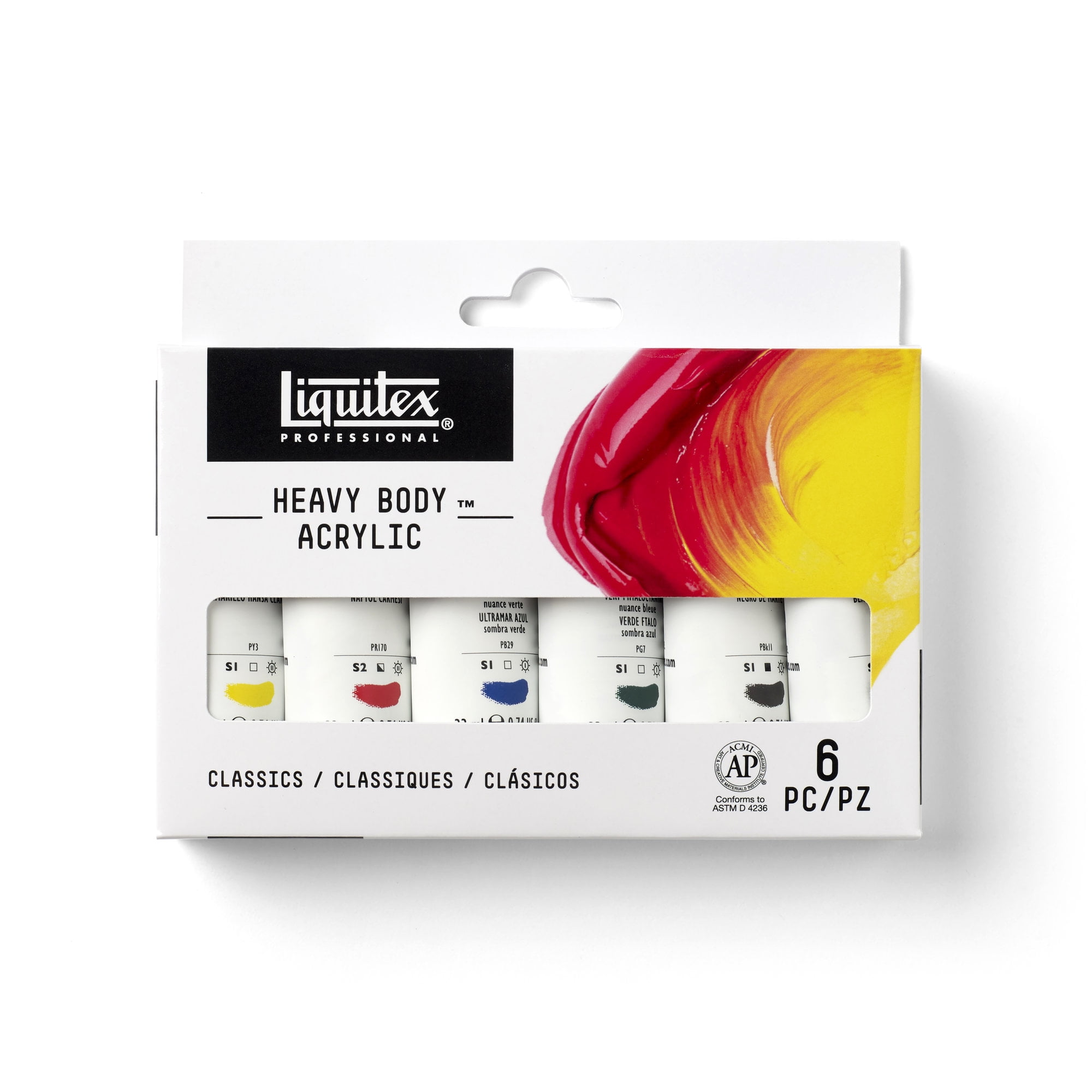  Liquitex Professional Heavy Body Acrylic Paint, 6 x 22ml  (0.74-oz), Vibrant Colors Set : Everything Else