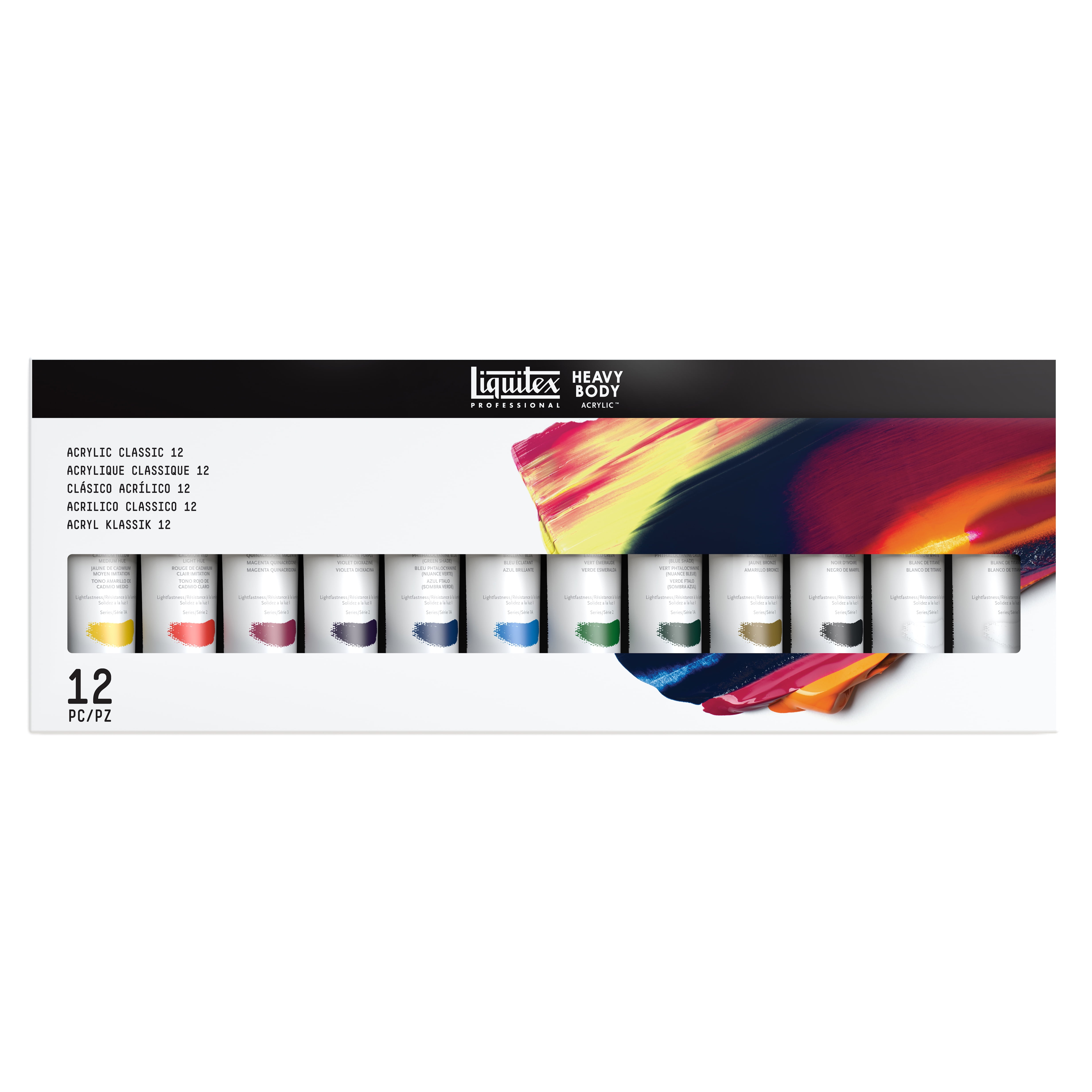 Colart Americas 1590306 Liquitex Professional Heavy Body Acrylic Paint Set, Assorted Classic Colors, Set of 12