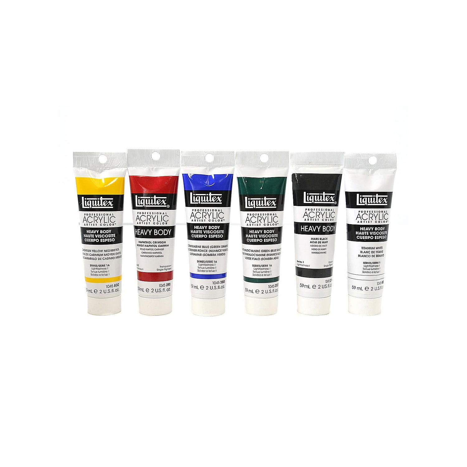 Liquitex Professional Heavy Body Acrylics - Set of 6, Classic Colors, 59 ml