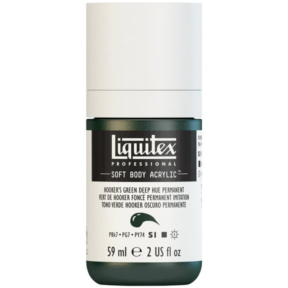 Liquitex Professional Soft Body Acrylic Color, 2 oz., Hooker's Green Deep Hue Permanent