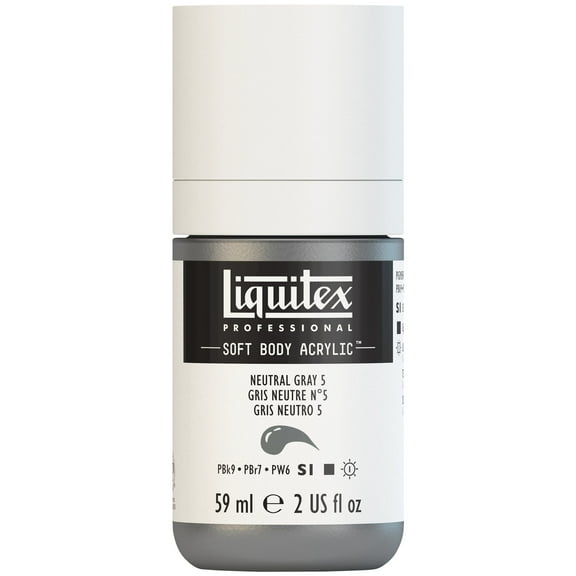 Liquitex Professional Soft Body Acrylic Color, 2 oz., Neutral Gray 5