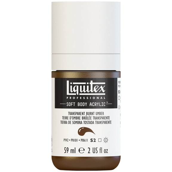 Liquitex Professional Soft Body Acrylic Color, 2 oz., Transparent Burnt Umber
