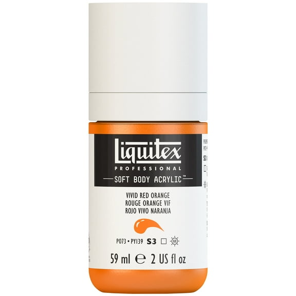 Liquitex Professional Soft Body Acrylic Color, 2 oz., Vivid Red Orange