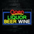 thumbnail image 1 of Liquor Beer Wine LED Neon Sign 33"L x 18"H #35530, 1 of 3