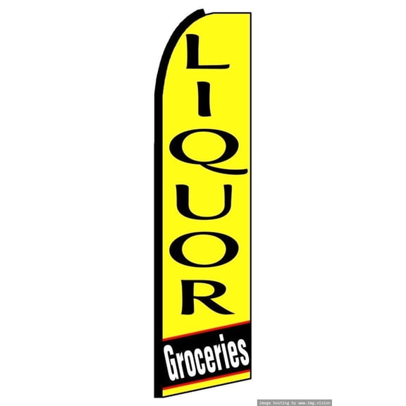 Liquor Groceries Swooper flag Without Pole Advertisement /Business Flags | Feather Flag |