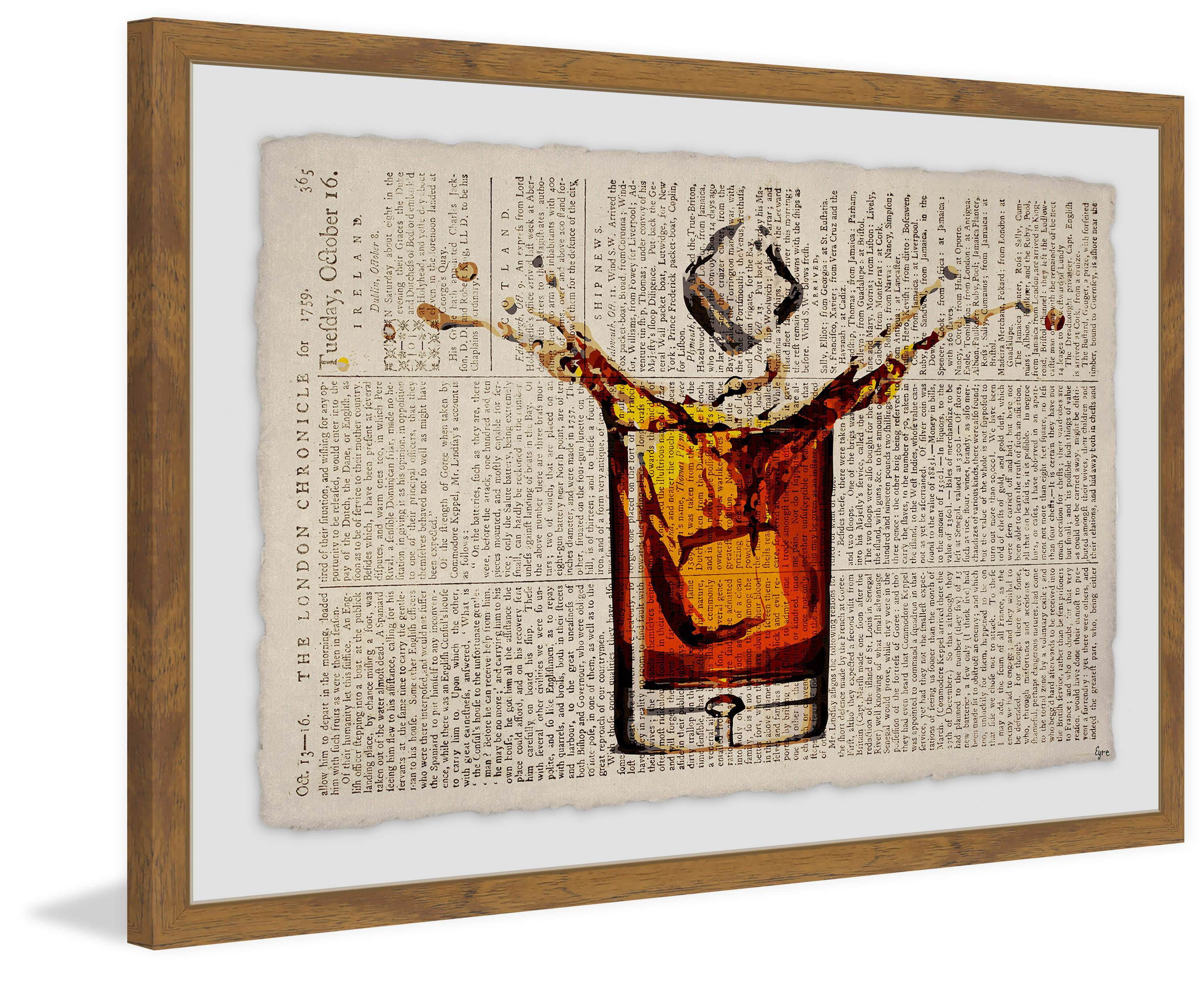 Liquor Splash Framed Painting Print