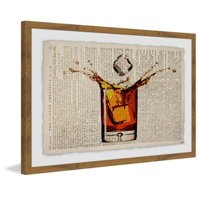 Liquor Splash Framed Painting Print 