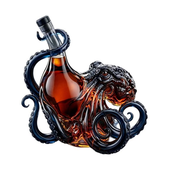 Liquor Storage Bottle 750ml With Cap, Clear Glass Spirits Container for Home Serving Organization, Fruit Wine Display, Daily Use Countertop