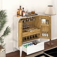 thumbnail image 1 of Liquor Storage Credenza with Locks, Sideboard with Wine Racks & Stemware Holder & Metal Handle, Bar Cabinet for Family Bars, Living Room, 1 of 25