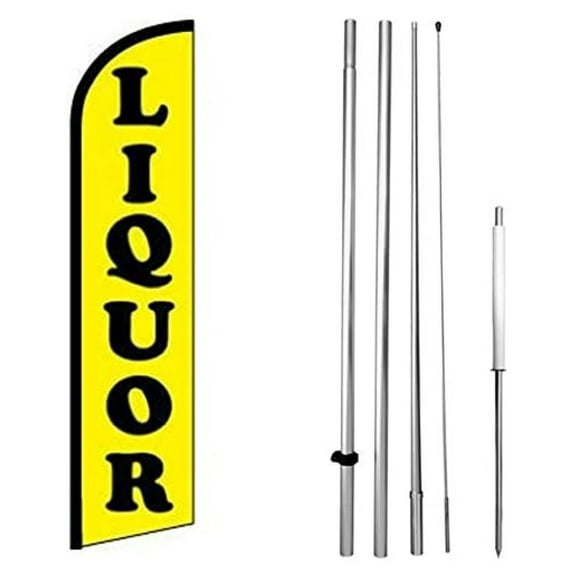 Liquor Windless Swooper Flag Kit 15' Banner Sign yf-h
