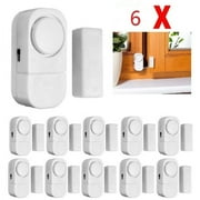 Liraijei Window Door Entry Battery Operated 90dB Alarm System with Adhesive Backing, 6 Count 6 Pack