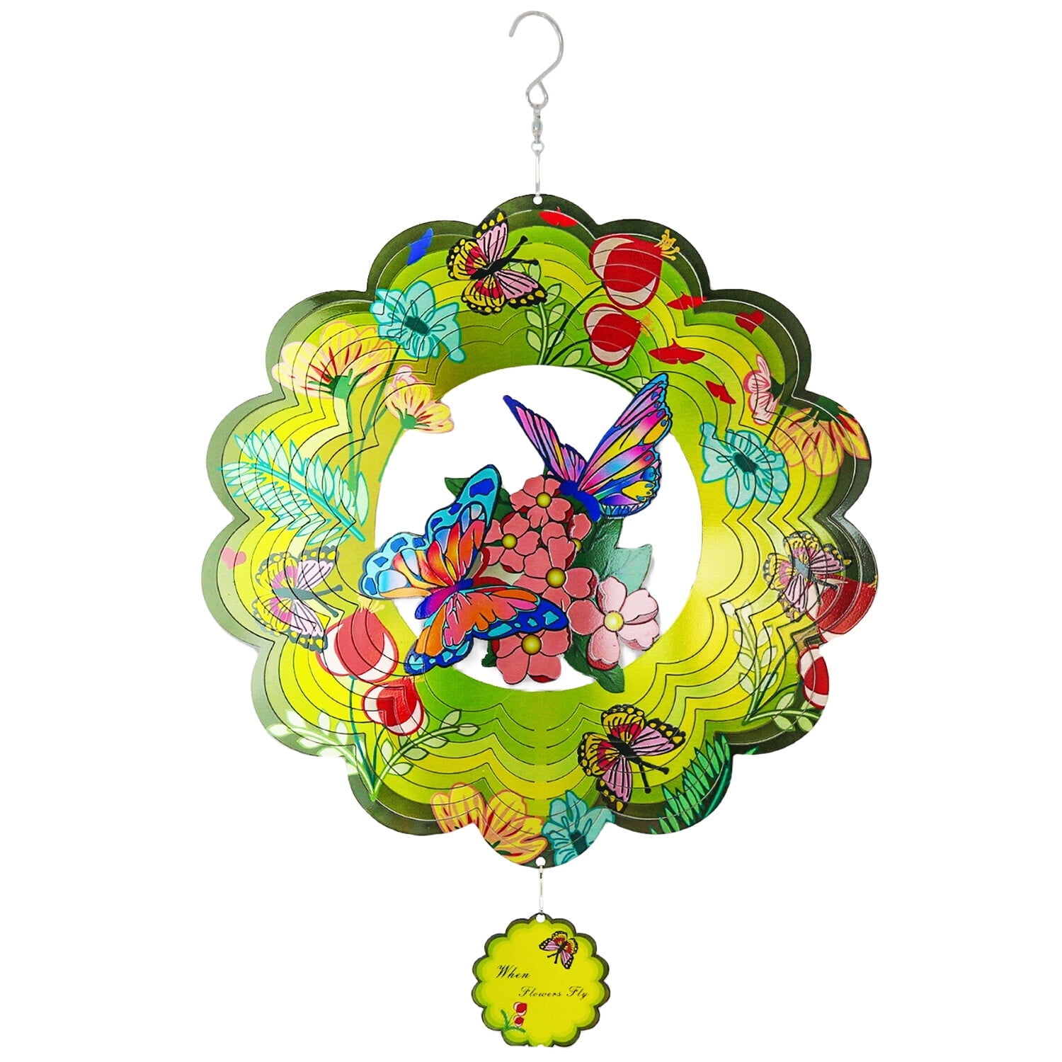 Liranovly 3D Metal Butterfly Wind SpinnerHanging 12in Spinfinity