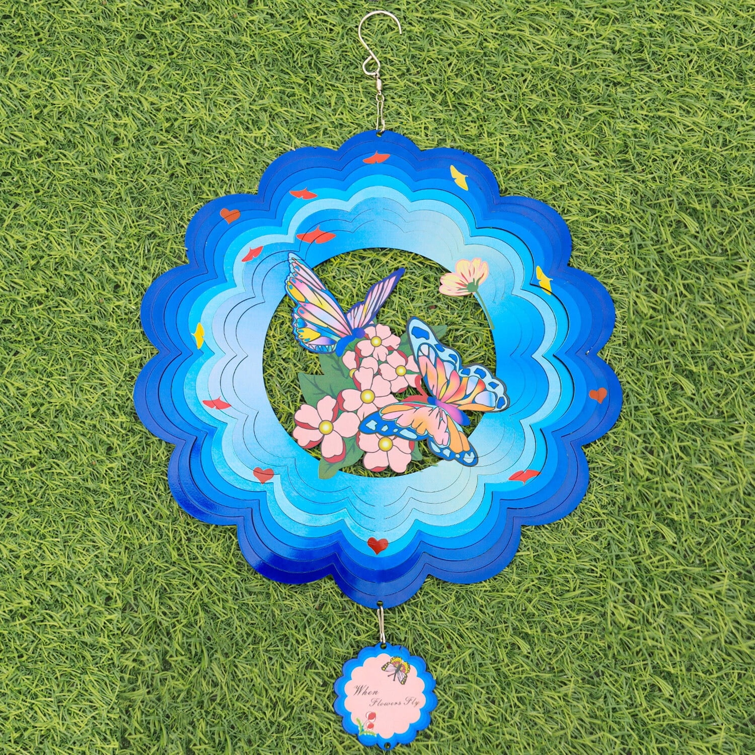 Liranovly 3D Metal Butterfly Wind SpinnerHanging 12in Spinfinity