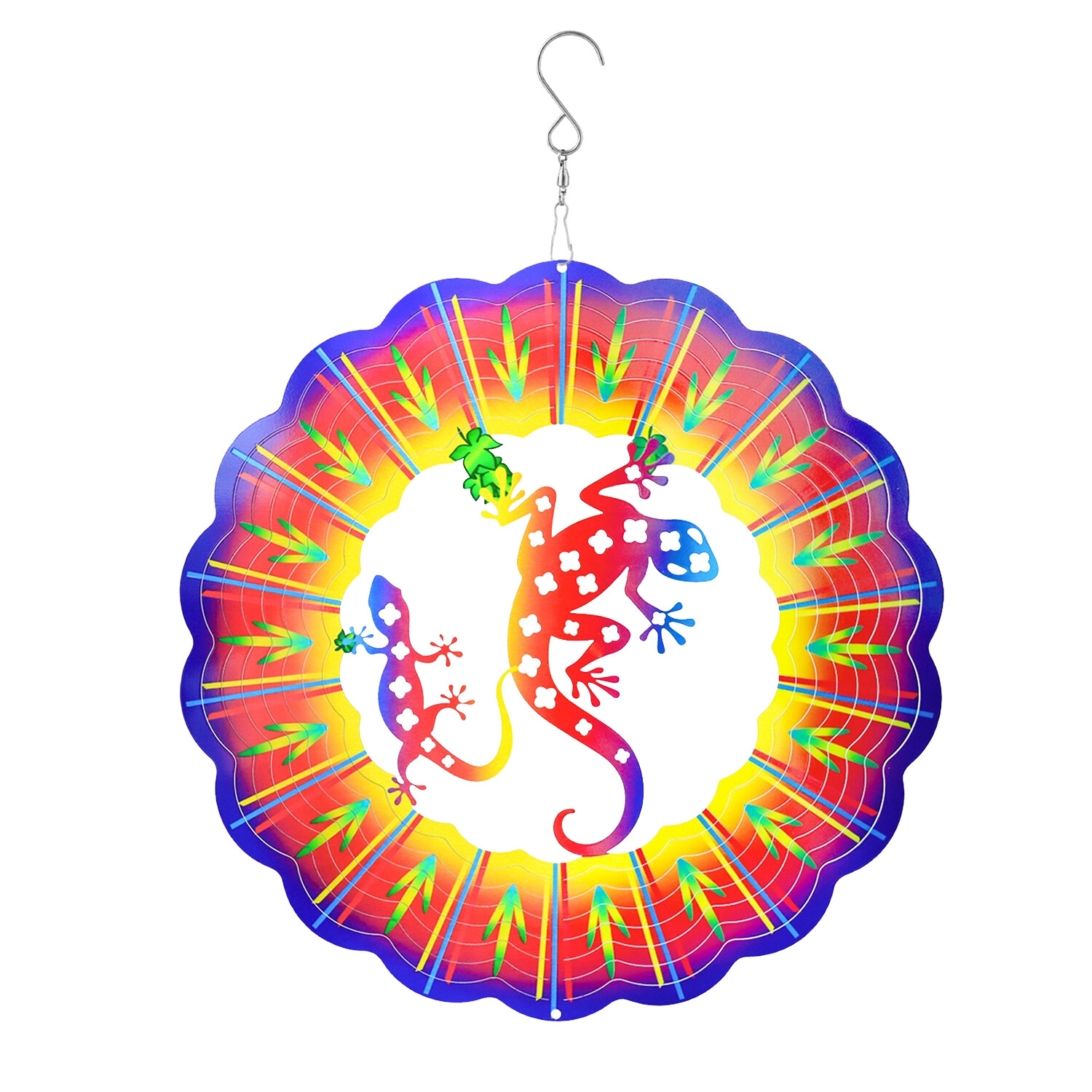 Liranovly 3D Metal Gecko Wind SpinnerHanging 12in Spinfinity Designs