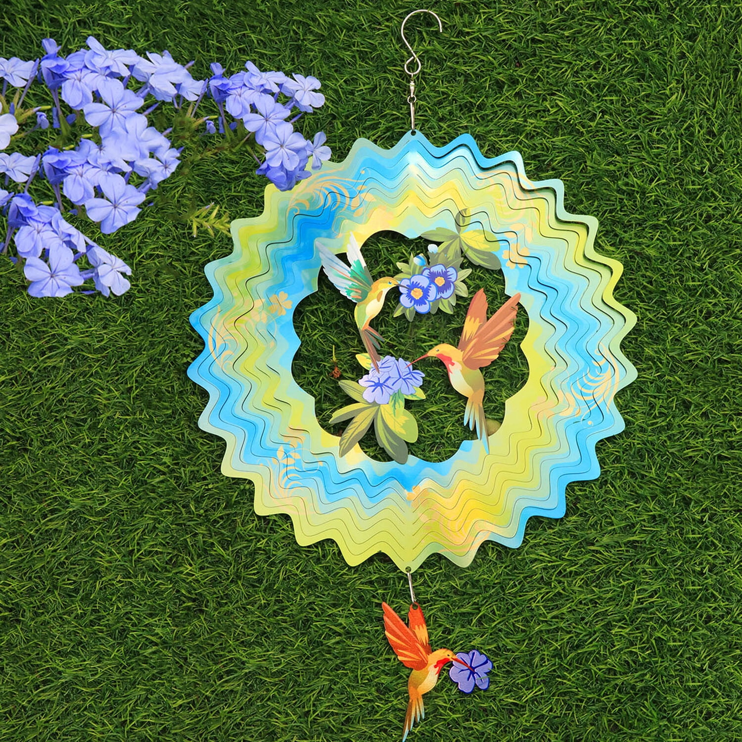 Liranovly 3D Metal Hummingbird Wind SpinnerHanging 12in Spinfinity