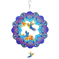 Liranovly 3D Metal Hummingbird Wind Spinner-Hanging 12in Spinfinity Designs Wind Spinners for Outdoor & Indoor Decorations