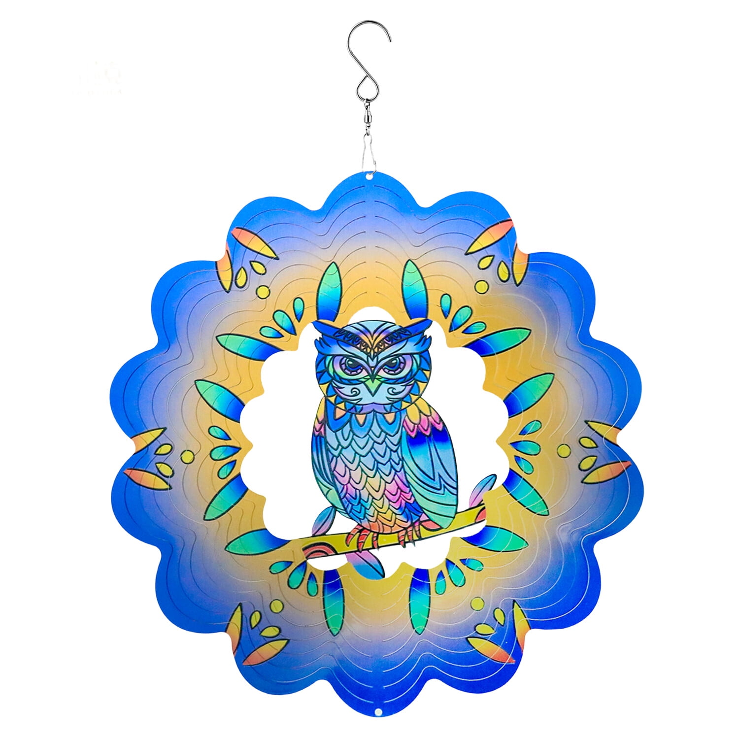 Liranovly 3D Metal Owl Wind SpinnerHanging 12in Spinfinity Designs