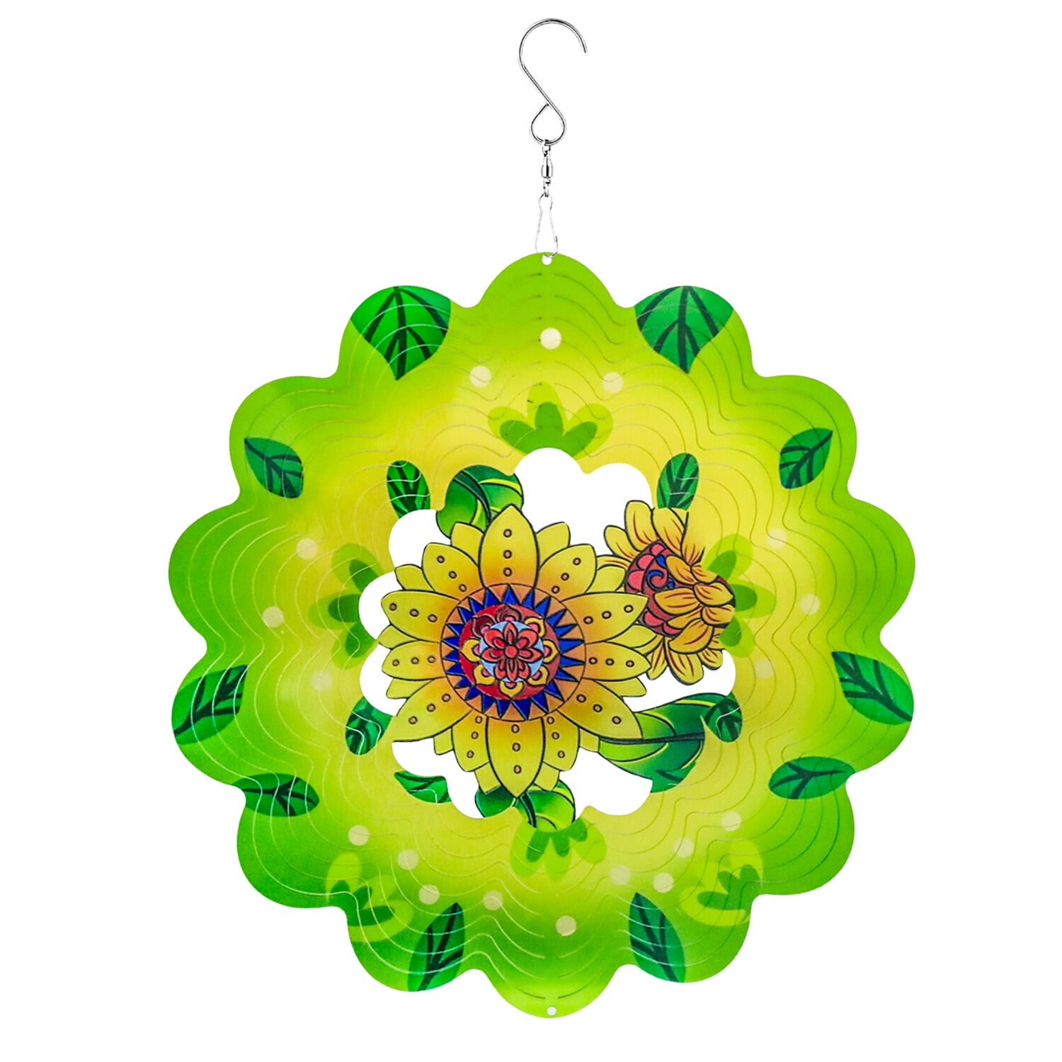 Liranovly 3D Metal Sunflower Wind SpinnerHanging 12in Spinfinity
