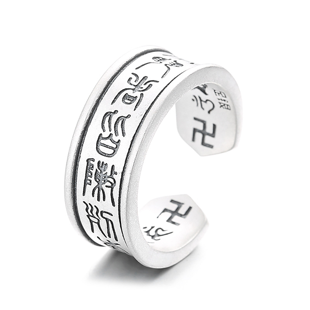 Buddha Stones River Reichtumsring aus vergoldetem Kupfer mit Federdesign