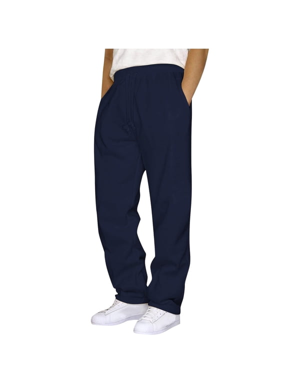 Mens Sweatpants with Pockets Straight Leg Drawstring Waist Joggers Athletic Running Workout Sweat Pants