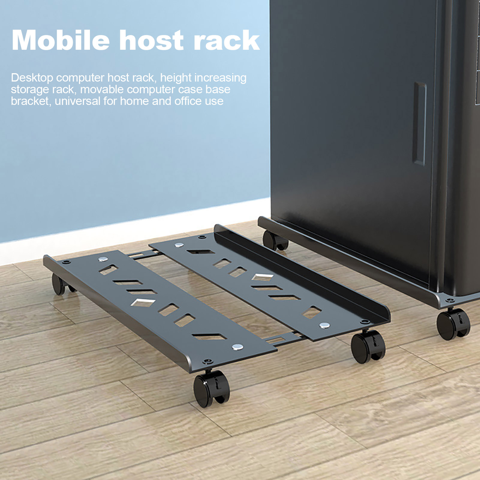 Lirehad Computer Tower Stand with Adjustable Width 80kg Load-capacity ...