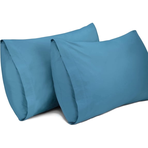 Lirex Queen Pillowcases Set of 2 100% Cotton 20x30 Inches Blue